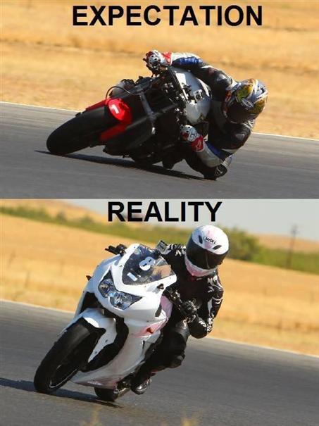 memes de motos - expectativa realidad